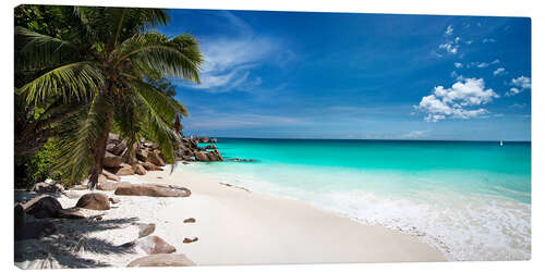 Stampa su tela Spiaggia paradisiaca alle Seychelles