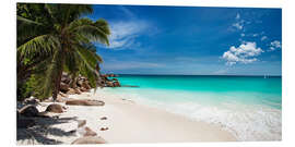 Hartschaumbild Paradisischer Strand auf den Seychellen - Mayday74