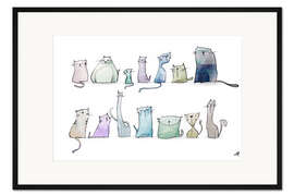 Gerahmter Kunstdruck Katzen
