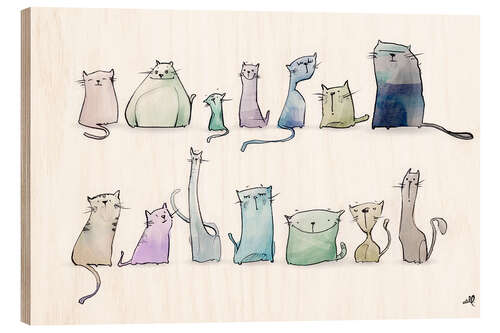Wood print Cats