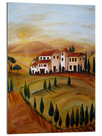 Quadro em plexi-alumínio Sunrise in Tuscany