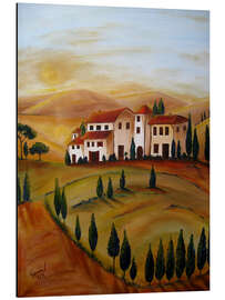 Magnettafel Sonnenaufgang in der Toskana