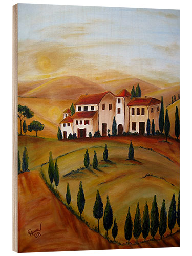 Obraz na drewnie Sunrise in Tuscany