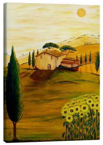 Canvas print Sunflowers in Tuscany