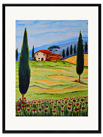 Framed art print Flowering Poppies of Tuscany 4