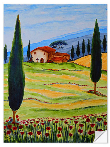 Wall sticker Flowering Poppies of Tuscany 4