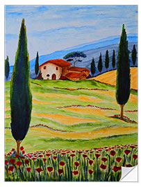 Sisustustarra Flowering Poppies of Tuscany 4