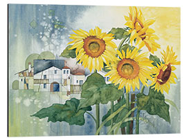 Alubild Strahlen der Sonnenblumen