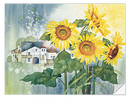 Wandsticker Strahlen der Sonnenblumen