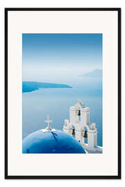 Gerahmter Kunstdruck Kirche Santorini Griechenland