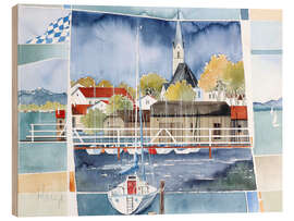 Tableau en bois Morning on Lake Chiemsee