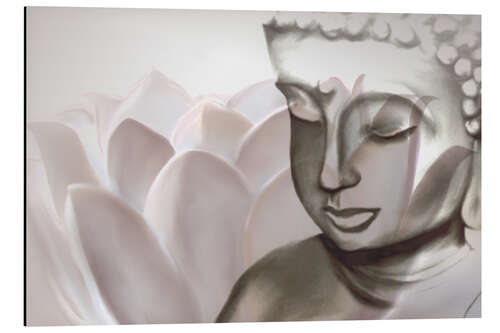 Alubild Buddha Lotus