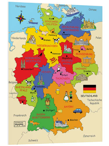 Bilde på skumplate Bundesländer für Kinder