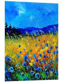 Foam board print Romantic field of cornflowers