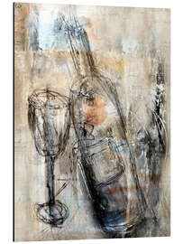 Magnettafel Weinflasche mit Glas