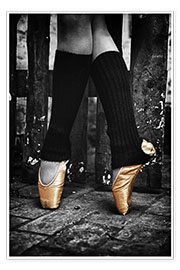 Poster Goldene Ballettschuhe