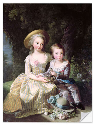 Sticker mural Marie-Thérèse-Charlotte de France et son frère le Dauphin Louis-Joseph-Xavier François de France