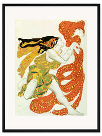 Gerahmter Kunstdruck Kostümdesign für eine Bacchante in 'Narcisse' durch Tcherepnin