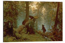 Magnettafel Morgen in einem Kiefernwald