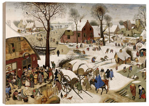 Wood print Census at Bethlehem