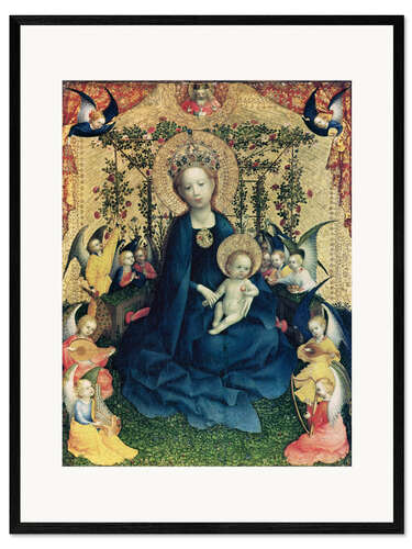 Ingelijste kunstdruk The Virgin of the Rose Bush