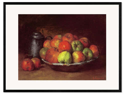 Kunsttryk i ramme Still Life with Apples and a Pomegranate