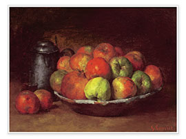 Obra artística Bodegón con manzanas y una granada - Gustave Courbet