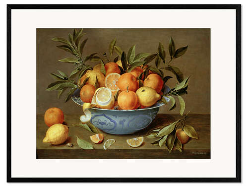 Kunsttryk i ramme Still Life with Oranges and Lemons