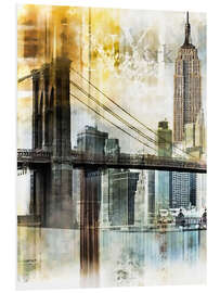 Foam board print Skyline New York Fraktal II