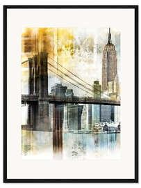 Gerahmter Kunstdruck New Yorker Skyline, abstrakt II