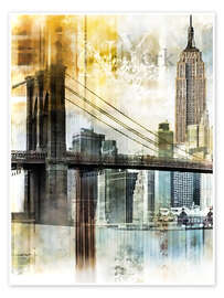 Wandbild  New Yorker Skyline, abstrakt II - Städtecollagen