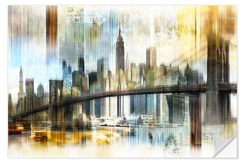 Vinilo para la pared Skyline New York Abstrakt Fraktal