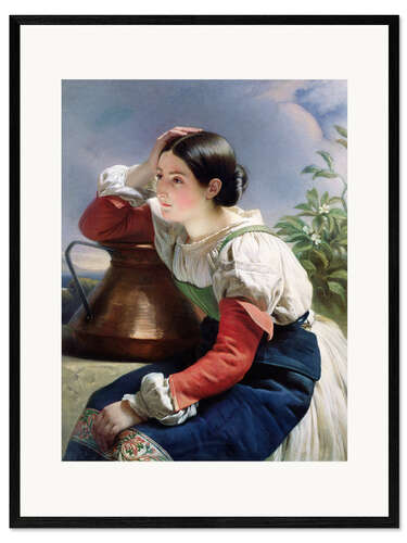 Framed art print Young Italian at the Well