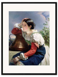 Framed art print Young Italian at the Well