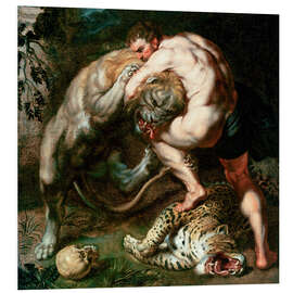 PVC print Hercules Fighting the Nemean Lion