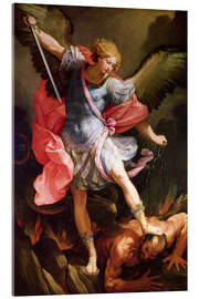 Stampa su vetro acrilico  L&#039;arcangelo Michele schiaccia Satana - Guido Reni