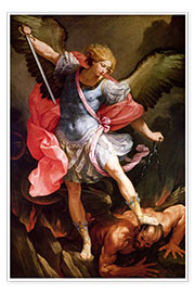 Wall print  The archangel Michael defeating Satan - Guido Reni
