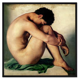 Gerahmter Kunstdruck Studie eines nackten, jungen Mannes