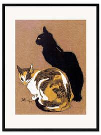 Impression artistique encadrée Deux chats