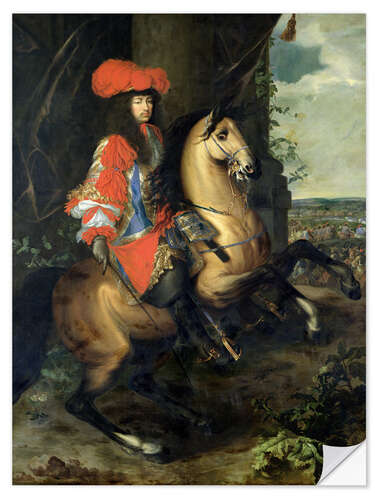 Selvklæbende plakat Equestrian Portrait of Louis XIV