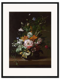 Gerahmter Kunstdruck Stillleben mit Blumen