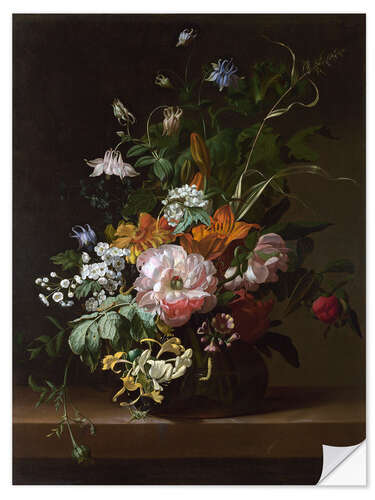 Selvklebende plakat Still Life with Flowers