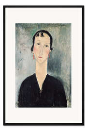 Gerahmter Kunstdruck Frau mit Ohrringen