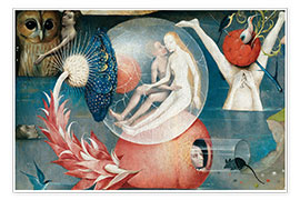 Wandbild  Der Garten der Lüste - Menschheit vor der Sintflut (Detail) - Hieronymus Bosch