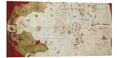 Foam board print Mappa Mundi around 1500