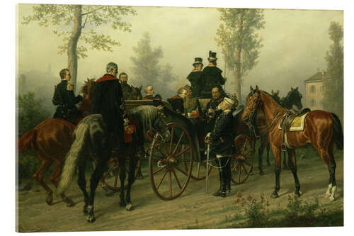 Acrylic print Napoleon III and Bismarck after the Battle of Sedan