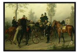 Gerahmter Kunstdruck Napoleon III und Bismarck nach der Schlacht von Sedan