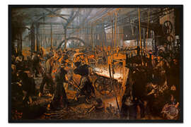 Gerahmter Kunstdruck Eisenwalzwerk