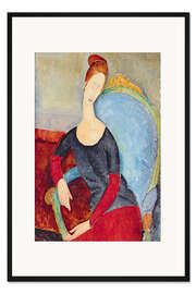 Gerahmter Kunstdruck Jeanne Hebuterne in einem Sessel sitzend