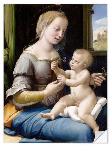 Selvklebende plakat Madonna and child